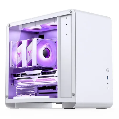 Корпус без блока питания/ Case JONSBO U4 Mini, Mini-Tower, TG, no fan, 1xUSB-A 3.0 + 1xUSB-C 3.2, mATX, mITX White