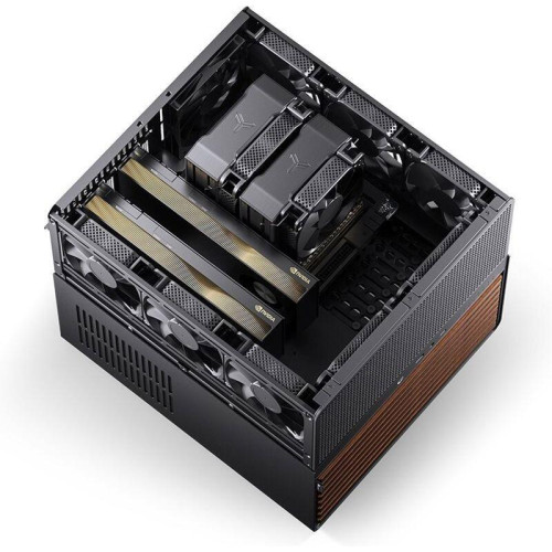 Корпус без блока питания/ Jonsbo N5 black, Mini-Tower, 3x120mm, ATX, E-ATX, mATX, mITX, XL-ATX, 1xUSB3.2 Gen2 Type-C, 1xUSB3.0, 1xAUDIO, Wood panel Корпус без блока питания/ Jonsbo N5 black, Mini-Tower, 3x120mm, ATX, E-ATX, mATX, mITX, XL-ATX, 1xUSB3.2 Gen2 Type-C, 1xUSB3.0, 1xAUDIO, Wood panel