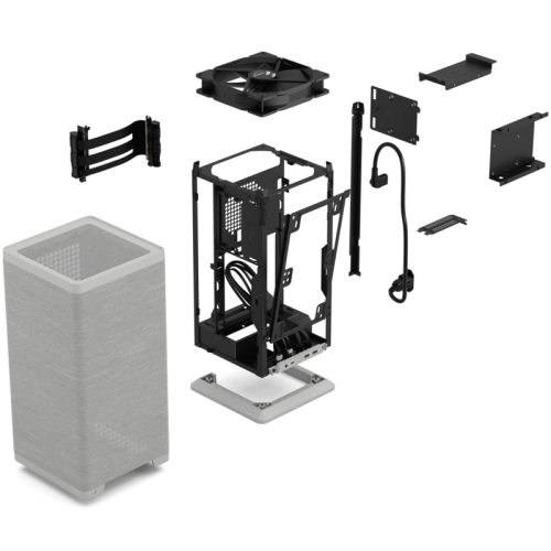 Корпус без блока питания/ Case Fractal Design Mood, Mini-Tower, 1x180mm, 2xUSB-A 3.0 + 1xUSB 3.2 Type-C, SFX PSU Support, mITX Light Gray