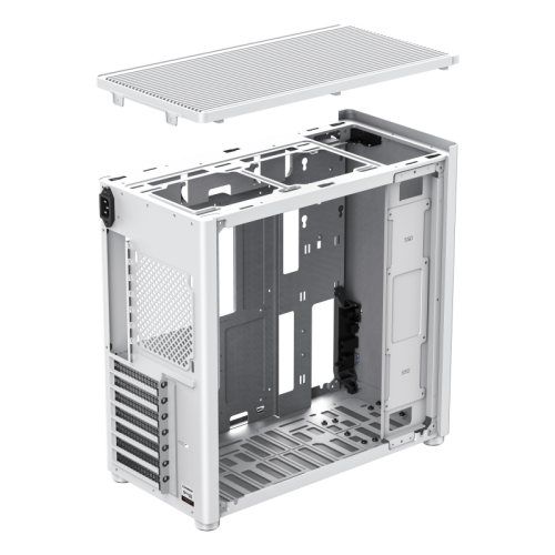 Компьютерный корпус mATX/ Gamemax Spark Full White mATX case, white, PSU, w/1xUSB3.0+1xType-C, 1xCombo Audio