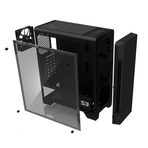 Корпус Zalman S3 черный ATX 7x120mm 2xUSB2.0 1xUSB3.0 audio bott PSU [S3 BLACK]