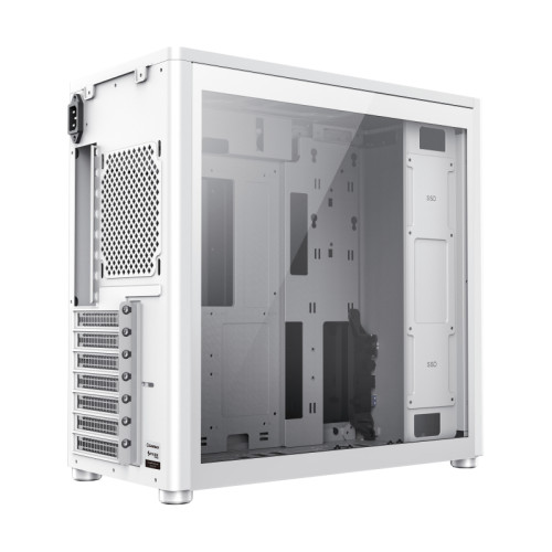 Компьютерный корпус, без блока питания ATX/ Gamemax Spark Pro Full White ATX case, white, w/o PSU, w/1xUSB3.0+1xType-C, 1xCombo Audio