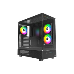 Корпус Montech XR черный ATX 3x120mm 2xUSB3.0 1xUSB3.1 audio bott PSU [XR BL]