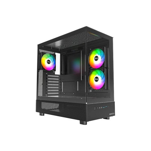 Корпус Montech XR черный ATX 3x120mm 2xUSB3.0 1xUSB3.1 audio bott PSU [XR BL]