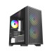 Корпус без блока питания/ Case HSPD M335, Mesh Mini-tower, Black, TG, 0.45 SPCC, 3x120mm ARGB (M11-120) mATX, mITX 160/340/180mm 2x2.5