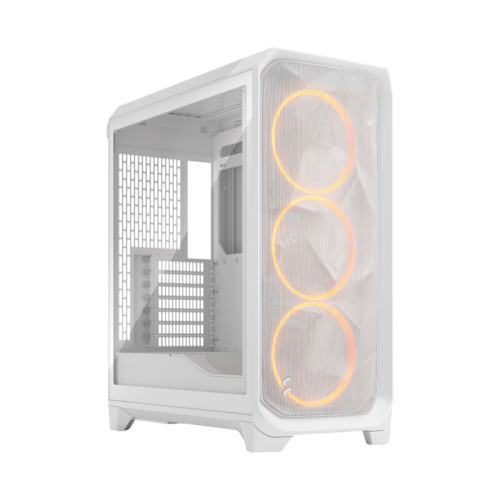 Корпус ПК без блока питания/ Case Fractal Design Meshify 3 RGB TG Clear Tint, Midi-Tower, 3x140mm ARGB, 2xUSB-A 3.2 + 1xUSB 3.2 Type-C E-ATX, ATX, mATX, mITX, White