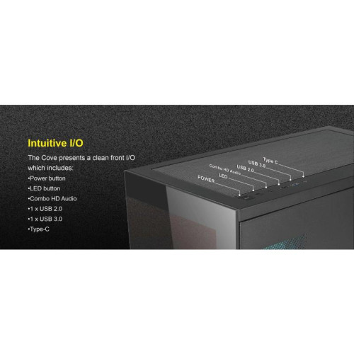 Корпус Azza COVE черный ATX 6x120mm 2x140mm 1xUSB2.0 1xUSB3.0 audio bott PSU [CSAZ-570B COVE]