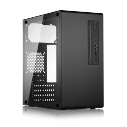 Корпус без блока питания/ Case Foxline FL-728TG, mATX, TG, 1xUSB3.0+1xUSB2.0+1xType-C(USB2.0)+1xARGB strip on front, Black