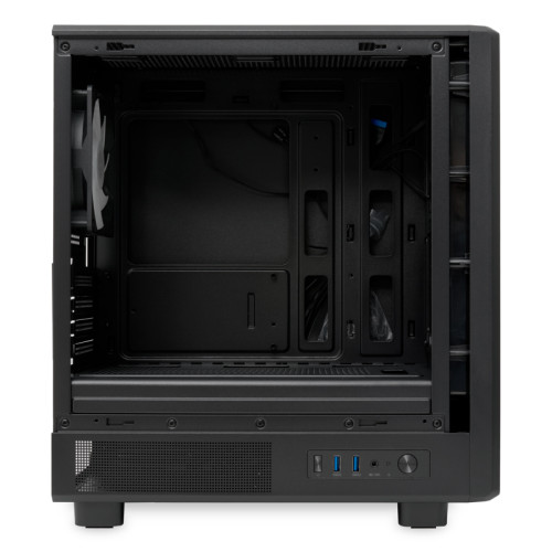 Корпус без блока питания/ HSPD M310, Mesh Mini-tower, Black, TG, 0.4 SPCC, 3x120mm ARGB mATX, mITX 180/280/160mm 1x2.5