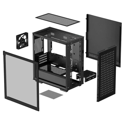 Корпус Deepcool CH370 черный mATX 7x120mm 4x140mm 2xUSB3.0 audio bott PSU [CH370 BLACK]