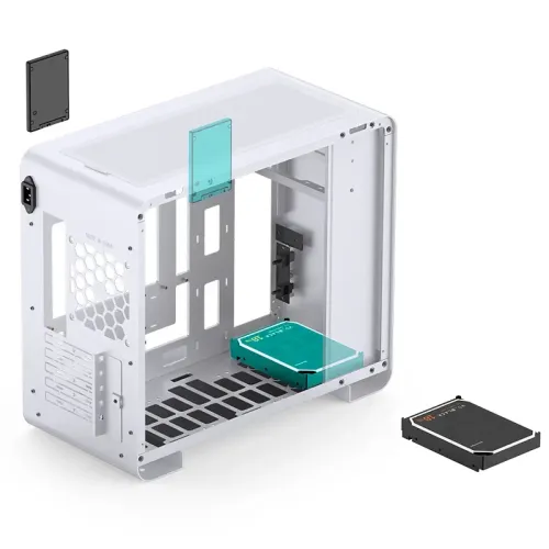 Корпус без блока питания/ Case JONSBO U4 Mini, Mini-Tower, TG, no fan, 1xUSB-A 3.0 + 1xUSB-C 3.2, mATX, mITX White