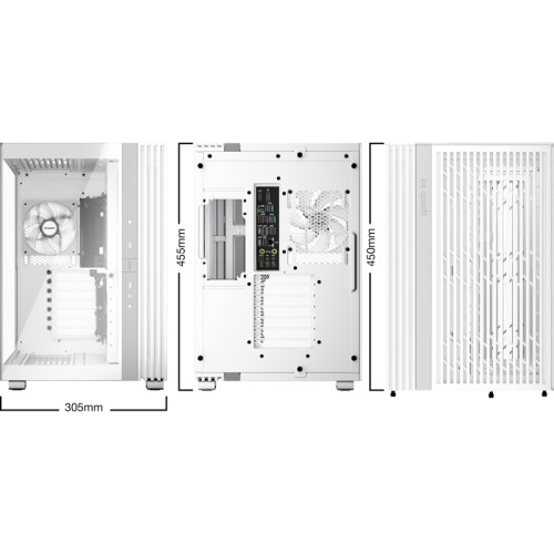 Корпус ПК без блока питания/ Case be quiet! LIGHT BASE 600 LX, Midi-Tower, TG, 4x120mm ARGB, 2xUSB-A 3.2, 1xUSB 3.2 Type-C, ATX, mATX, mITX White