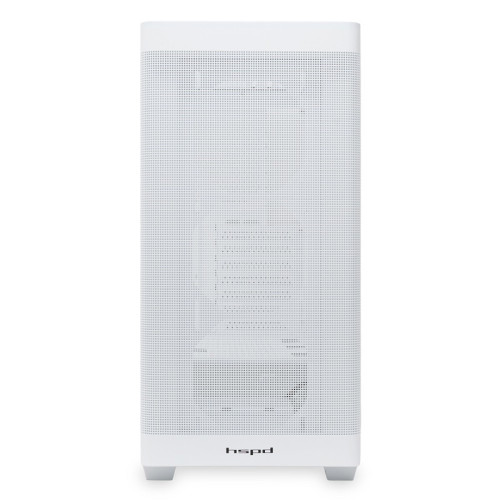 Корпус без блока питания/ Case HSPD M740, Mesh Mid Tower, White, TG, 0.6 SPCC, no fans, E-ATX, ATX, mATX, mITX, 170/400/200mm, 4x2.5