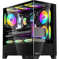 Корпус Formula Crystal Z1M Plus FR черный без БП mATX 9x120mm 1xUSB3.0 audio bott PSU