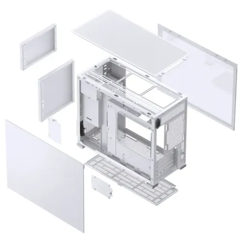 Корпус компьютерный Mini-Tower/ Case JONSBO D31 STD, Mini-Tower, TG, no fan, 1xUSB-A 3.2 + 1xUSB-C 3.2, mATX, mDTX, mITX White