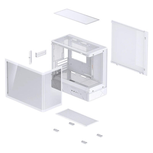 Корпус без блока питания/ Case JONSBO D200, Mini-Tower, TG, no fan, 2xUSB-A 3.0 + 1xUSB-C 3.2, mATX, mITX White