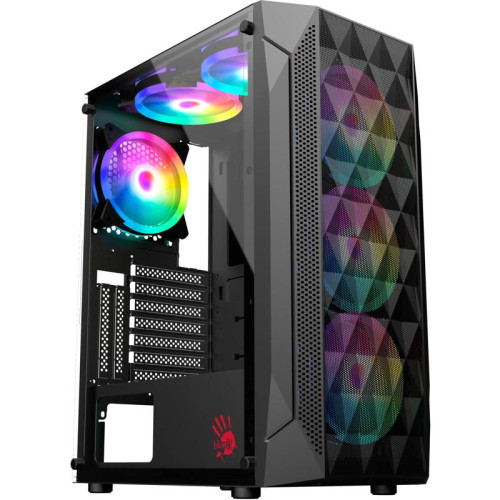 Корпус Bloody BD-CC107F черный ATX 4x120mm 1xUSB3.0 audio bott PSU [BD-CC107F-BK]