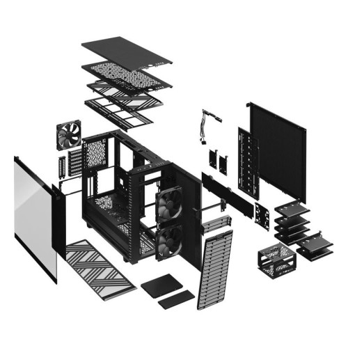 Корпус ПК без блока питания/ Case Fractal Design Define 7 TG Dark Tint, Midi-Tower, 3x140mm, 2xUSB-A 2.0 + 2xUSB-A 3.2 + 1xUSB 3.2 Type-C E-ATX, ATX, mATX, mITX Black