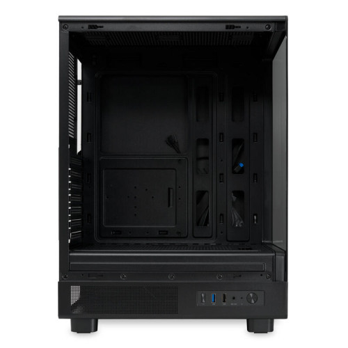 Корпус без блока питания/ HSPD F510, Panoramic Mid Tower, Black, TG, 0.5 SPCC, no fans ATX, mATX, mITX 180/280/160mm 1x2.5