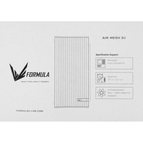 Корпус Formula Air Mesh G1 черный mATX 1x80mm 2xUSB2.0 audio [AIR MESH G1 B]