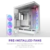 Корпус без блока питания/ Case NZXT H9 Flow RGB (2025), Midi-Tower, TG, 3x140mm RGB + 1x120mm, 2xUSB-A 3.2 + 1xUSB-C 3.2, E-ATX, ATX, mATX, mITX White