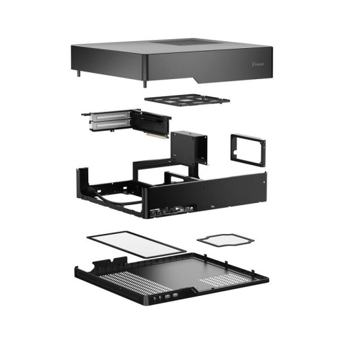 Корпус ПК без блока питания/ Case Fractal Design Node 202, SFF, no fans, 2xUSB-A 3.0, SFX PSU Support, mITX Black