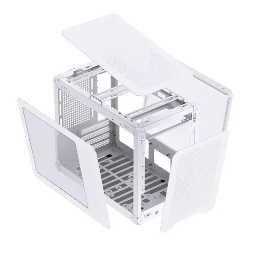 Корпус без блока питания/ Case JONSBO C6 MAX Handle, Mini-Tower, TG, no fan, 1xUSB-A 3.0 + 1xUSB-C 3.1, mATX, mITX White