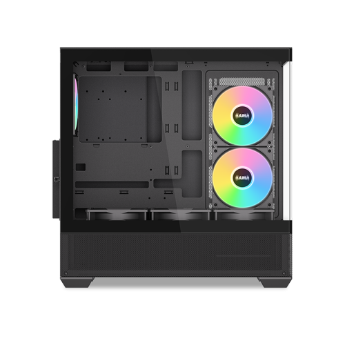 Корпус ПК без блока питания/ Case SAMA V40 Black, Midi-Tower, TG, 6x120mm ARGB, 2xUSB 3.0 + 1xUSB 3.1 Type-C, ATX, mATX, mITX Black