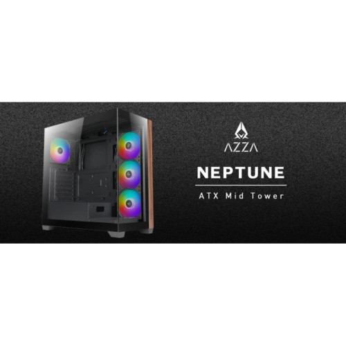 Корпус Azza Neptune черный ATX 5x120mm 2x140mm 2xUSB2.0 1xUSB3.0 audio bott PSU [NEPTUNE CSAZ-491]