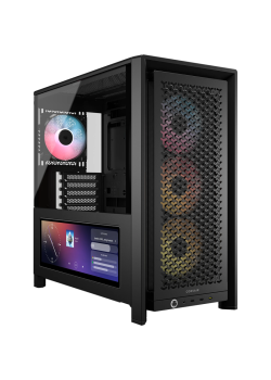 Корпус без блока питания/ Case Corsair Frame 4000D LCD RS ARGB, Midi-Tower, TG, 3x120mm ARGB, 2xUSB-A 3.2, 1xUSB 3.2 Type-C, E-ATX, ATX, mATX, mITX Black