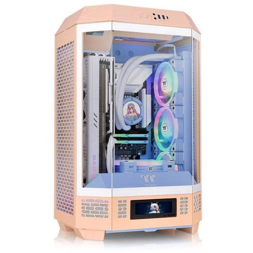Корпус Thermaltake The Tower 300 Peach Fuzz розовый mATX 8x120mm 6x140mm 2xUSB3.0 audio bott PSU [CA-1Y4-00S]