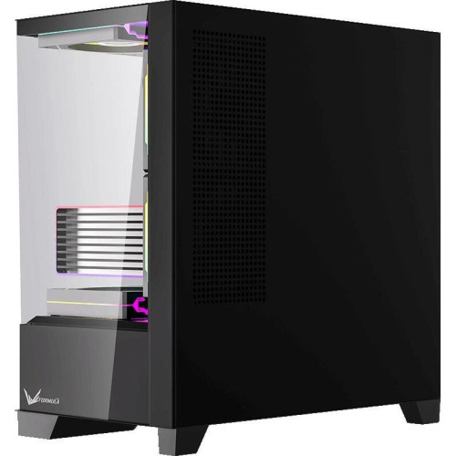 Корпус Formula Crystal Z1M Plus FR черный без БП mATX 9x120mm 1xUSB3.0 audio bott PSU