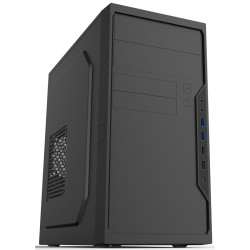 Корпус с блоком питания 450Вт./ Foxline FL-733R-FZ450R-U32C-PH mATX case, black, w/PSU 450W 12cm, w/2xUSB2.0, w/2xUSB3.0, w/1xType-C (USB2.0), w/2xcombo audio, w/pwr cord, w/o FAN