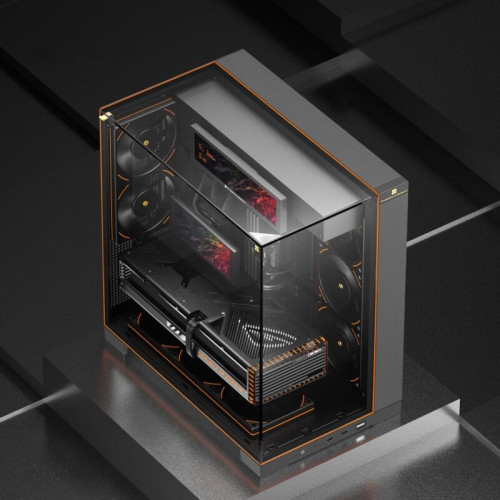 Корпус без блока питания/ Case Thermalright A70 Vision, Midi-Tower, TG, LCD, ARGB, no fans, 2xUSB-A 3.0, 1xUSB Type-C, ATX, mATX, mITX Black