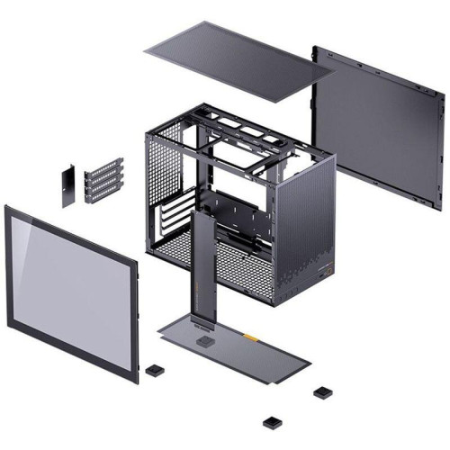 Корпус без блока питания/ Jonsbo D32 STD BLACK, Mini-Tower, no fans, mATX, mITX, 1xUSB3.2 Gen1 Type-A, 1xUSB3.2 Gen 2 Type-C, 1xAUDIO, 1xMIC