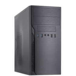 Корпус с блоком питания 450Вт./ Case Foxline FL-628-FZ450R-U32-S mATX case, black, w/PSU 450W 12cm, w/2xUSB2.0, w/2xUSB3.0 w/pwr cord, w/o FAN, E-lock support