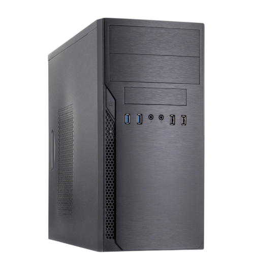 Корпус с блоком питания 450Вт./ Case Foxline FL-628-FZ450R-U32-S mATX case, black, w/PSU 450W 12cm, w/2xUSB2.0, w/2xUSB3.0 w/pwr cord, w/o FAN, E-lock support