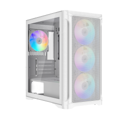Корпус ПК без блока питания/ Case SAMA S31 White, Midi-Tower, TG, 4x120mm ARGB, 2xUSB 3.0 + 1xUSB 3.2 Type-C, mATX, mITX White