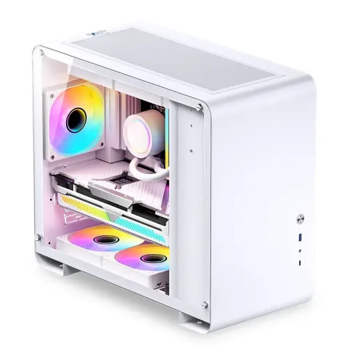 Корпус без блока питания/ Case JONSBO U4 Mini, Mini-Tower, TG, no fan, 1xUSB-A 3.0 + 1xUSB-C 3.2, mATX, mITX White