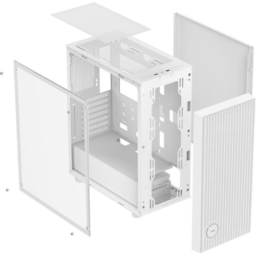 Корпус ПК без блока питания/ Case Ocypus Gamma C70 WH, Midi-Tower, TG, no fans, 1xUSB-A 3.0 + 1xUSB 2.0, ATX, mATX, mITX White
