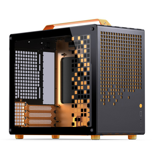 Корпус без блока питания/ Корпус JONSBO Jonsplus Z20 Orange/Black MATX без БП, боковая панель из закаленного стекла, mini-ITX, micro-ATX, черно-оранжевый