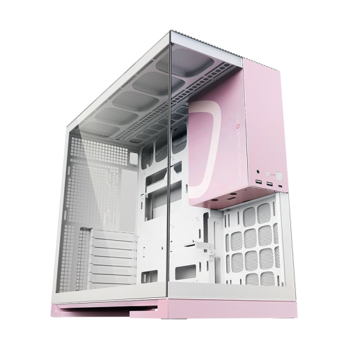 Корпус ПК без блока питания/ Case Geometric Future Model 5, Midi-Tower, TG, no fans, 2xUSB-A 3.0, 1xUSB 3.2 Type-C, E-ATX, ATX, mATX, mITX Pink