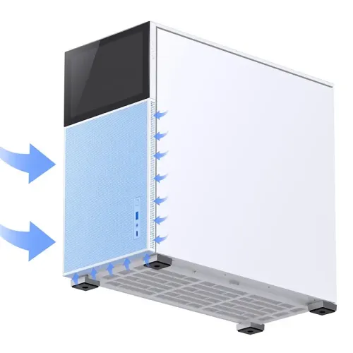Корпус без блока питания/ Case JONSBO D41 MESH SCREEN, Midi-Tower, TG, no fan, 1xUSB-A 3.2 + 1xUSB-C 3.2, ATX, mATX White