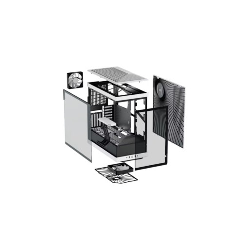 Корпус без блока питания/ Case HYTE Y40, Midi-Tower, TG, no fans, 2xUSB-A 3.2, 1xUSB Type-C, ATX, mATX, mITX Panda