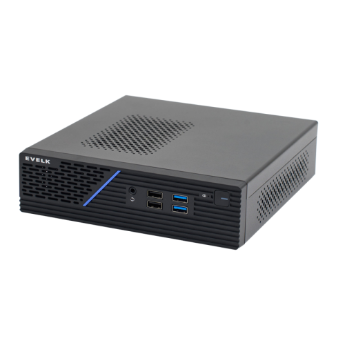 Корпус EVELK с блоком питания 120Вт/ Case Foxline EV-109-AD120 mITX, w/ ext.PSU 120W, DC-converter, w/2хUSB2.0+2хUSB3.0, 1x40mmFan, black, VESA, w/pwr cord, logo EVELK