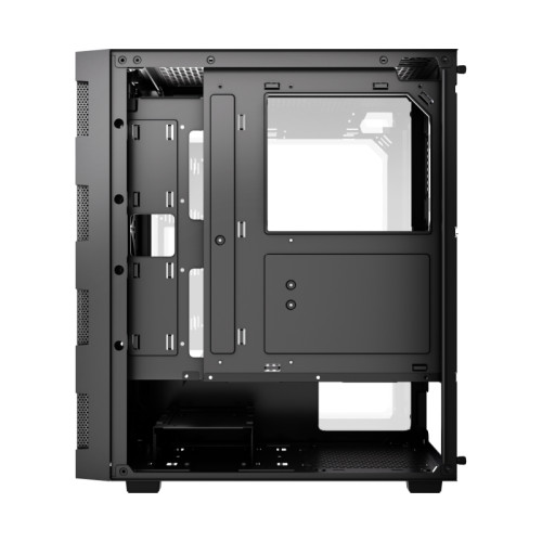 Корпус без блока питания/ Case HSPD M550, Mesh Mid Tower, Black, TG, 0.45 SPCC, no fans ATX, mATX, mITX 165/340/200mm 2x2.5