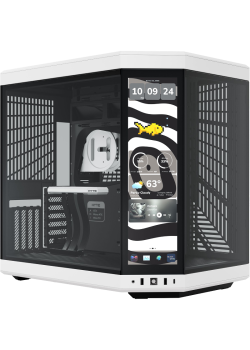 Корпус без блока питания/ Case HYTE Y70 Touch Infinite, Midi-Tower, TG, LCD, no fans, 2xUSB-A 3.2, 1xUSB Type-C, E-ATX, ATX, mATX, mITX White Panda