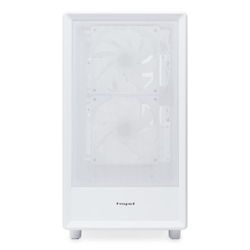 Корпус без блока питания/ HSPD M310, Mesh Mini-tower, White, TG, 0.4 SPCC, 3x120mm ARGB mATX, mITX 180/280/160mm 1x2.5