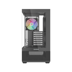 Корпус ПК без блока питания/ Case SAMA V40 Black, Midi-Tower, TG, 6x120mm ARGB, 2xUSB 3.0 + 1xUSB 3.1 Type-C, ATX, mATX, mITX Black