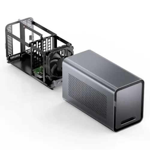 Корпус без блока питания/ Case JONSBO N1, Desktop SFF, 1x140mm, 1xUSB-A 3.0 + 1xUSB-C 3.2, SFX PSU Support, mITX Gray